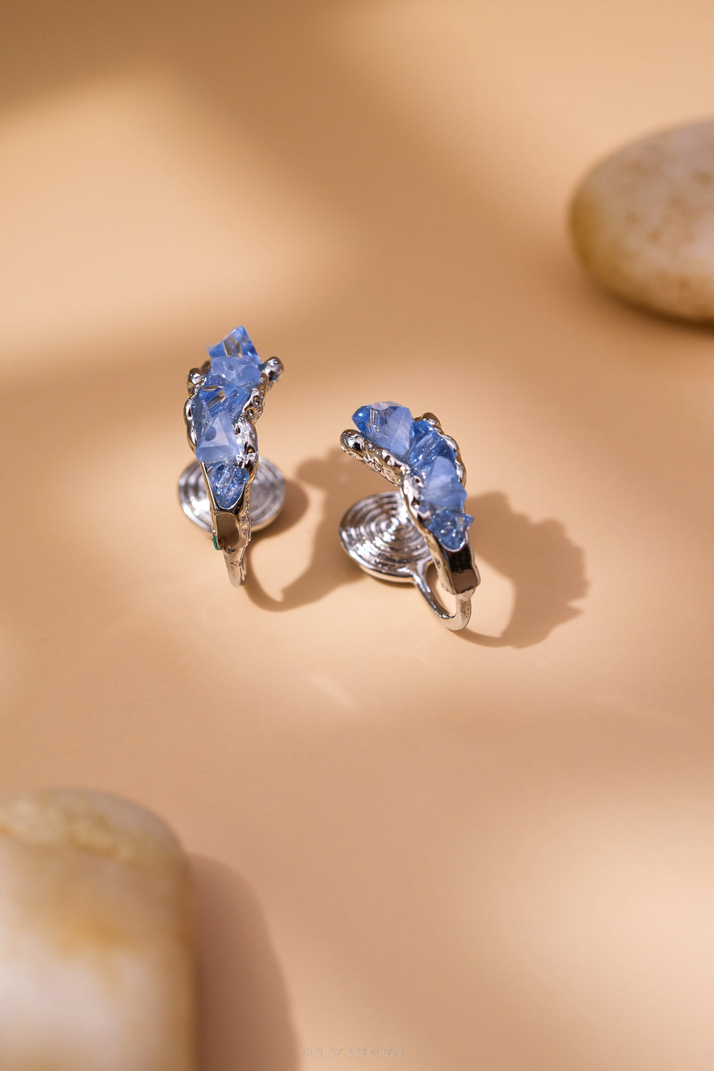 Uneven Crystal Hoops