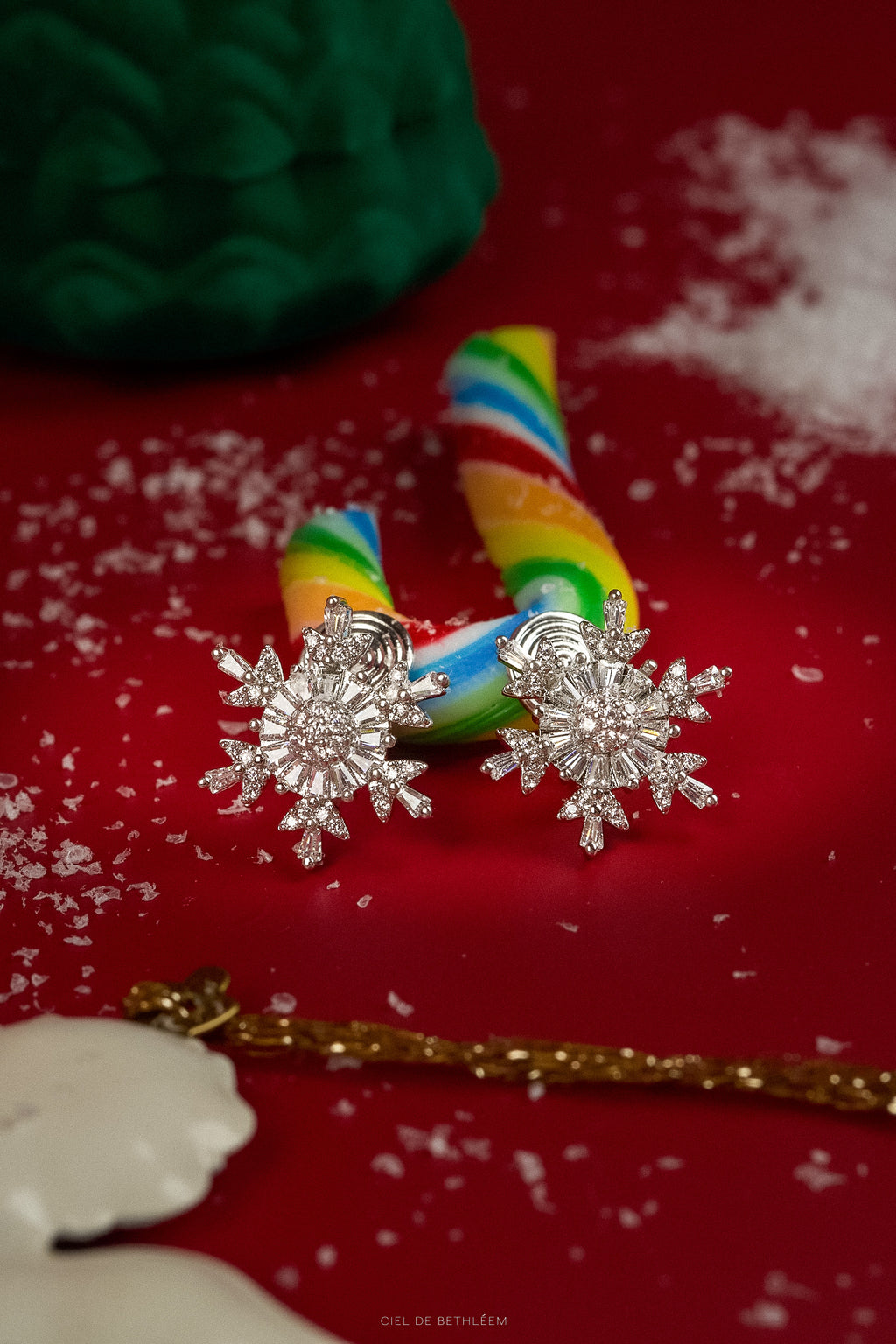 Snowflake Holiday Clip-on Earrings
