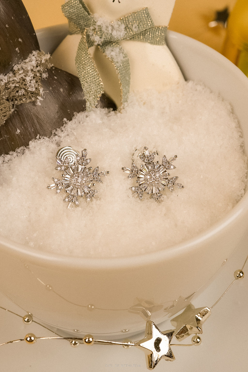 Snowflake Holiday Clip-on Earrings