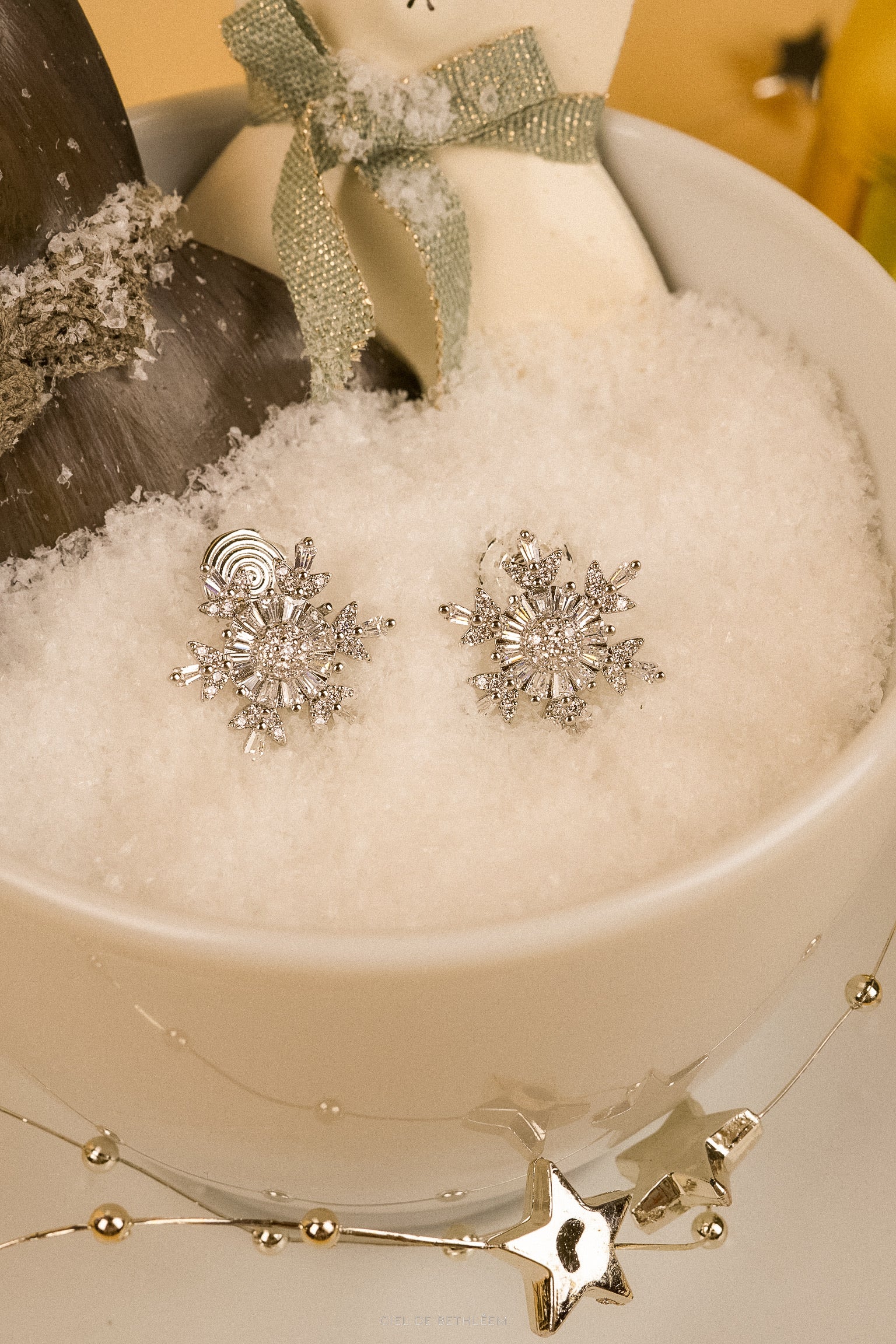 Snowflake Holiday Clip-on Earrings