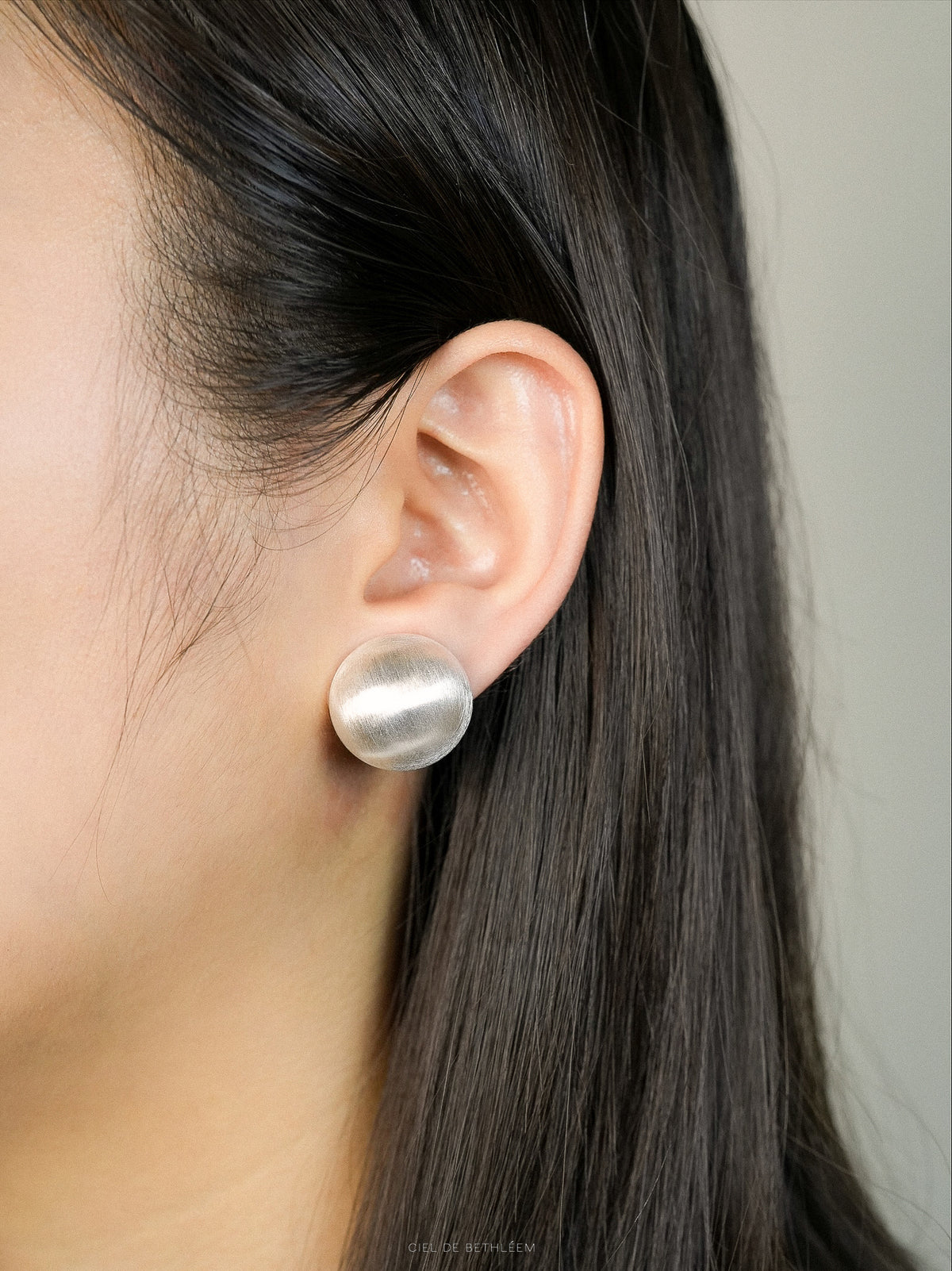 Brushed Dome Earrings