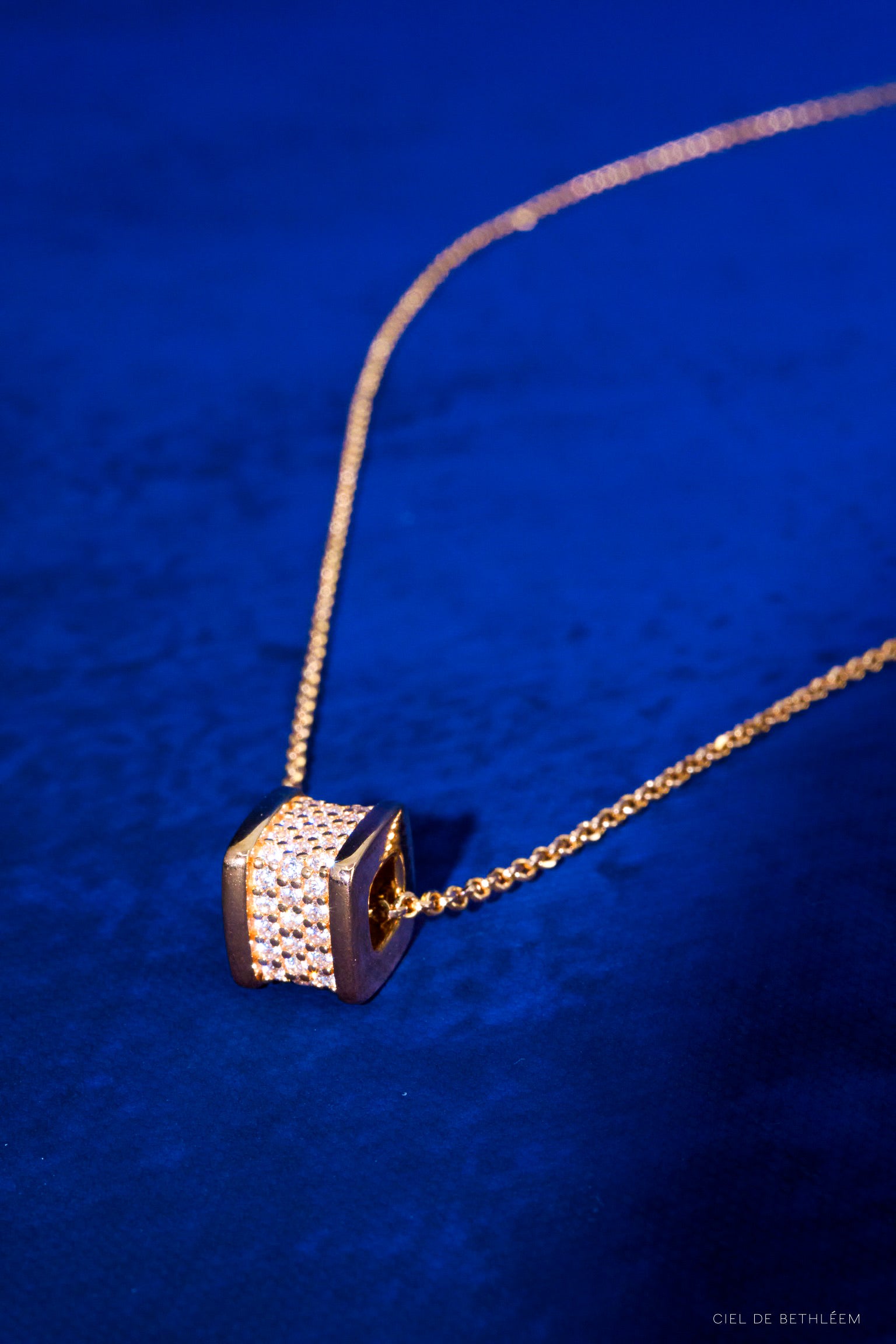 Cube - Rose Gold 925 Silver Necklace