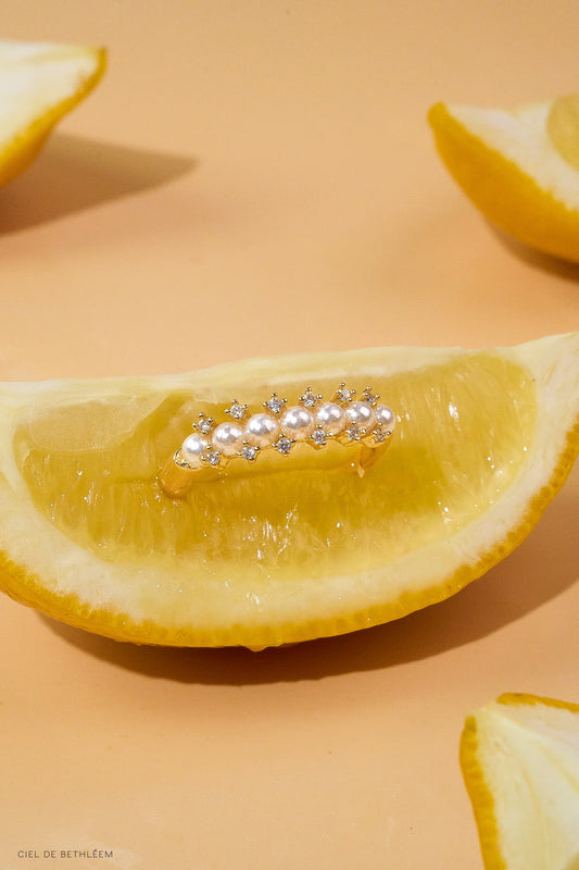 Pave Pearl Ring