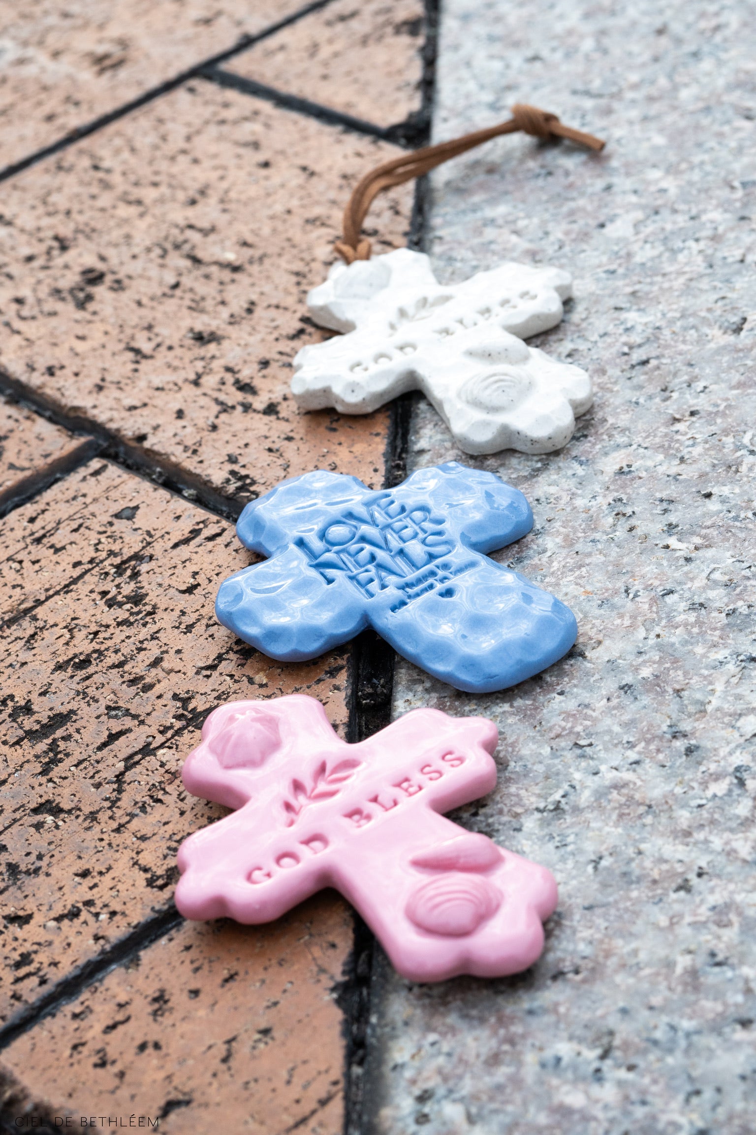 Handmade Ceramic Ornaments - GOD BLESS