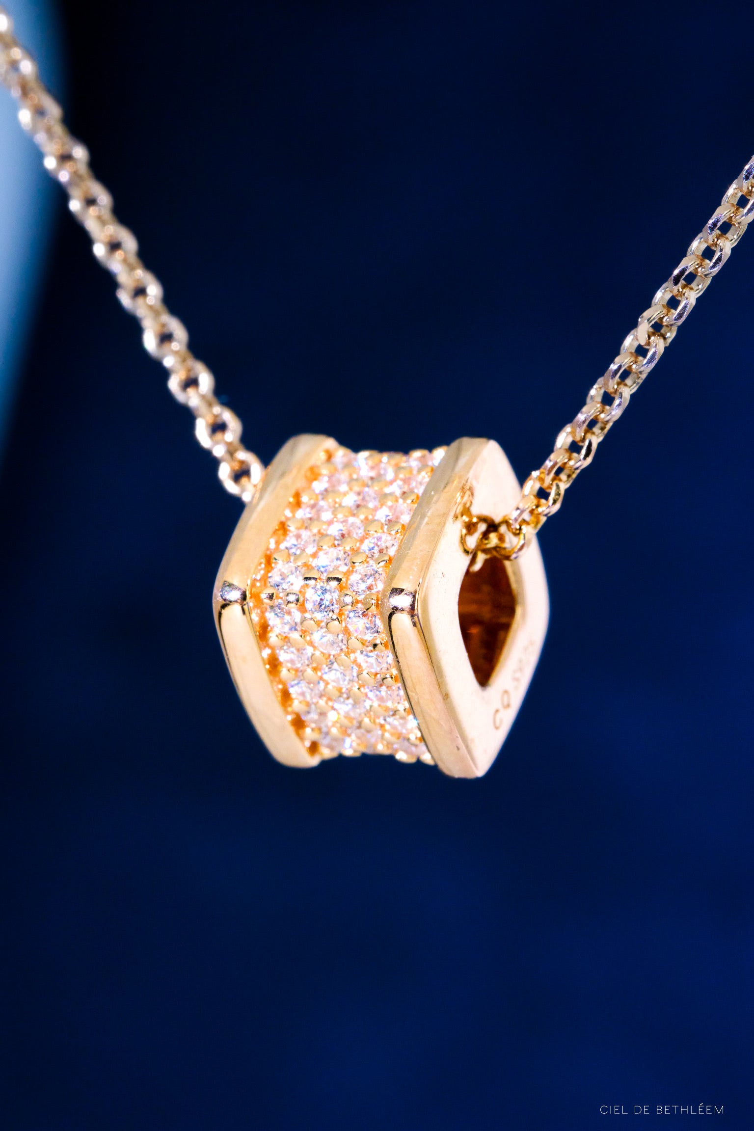 Cube - Rose Gold 925 Silver Necklace