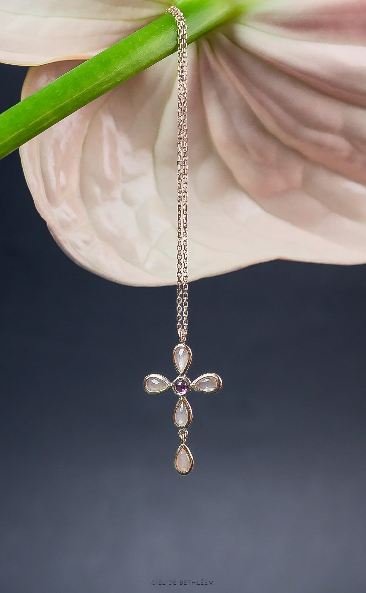Rose Cross Necklace