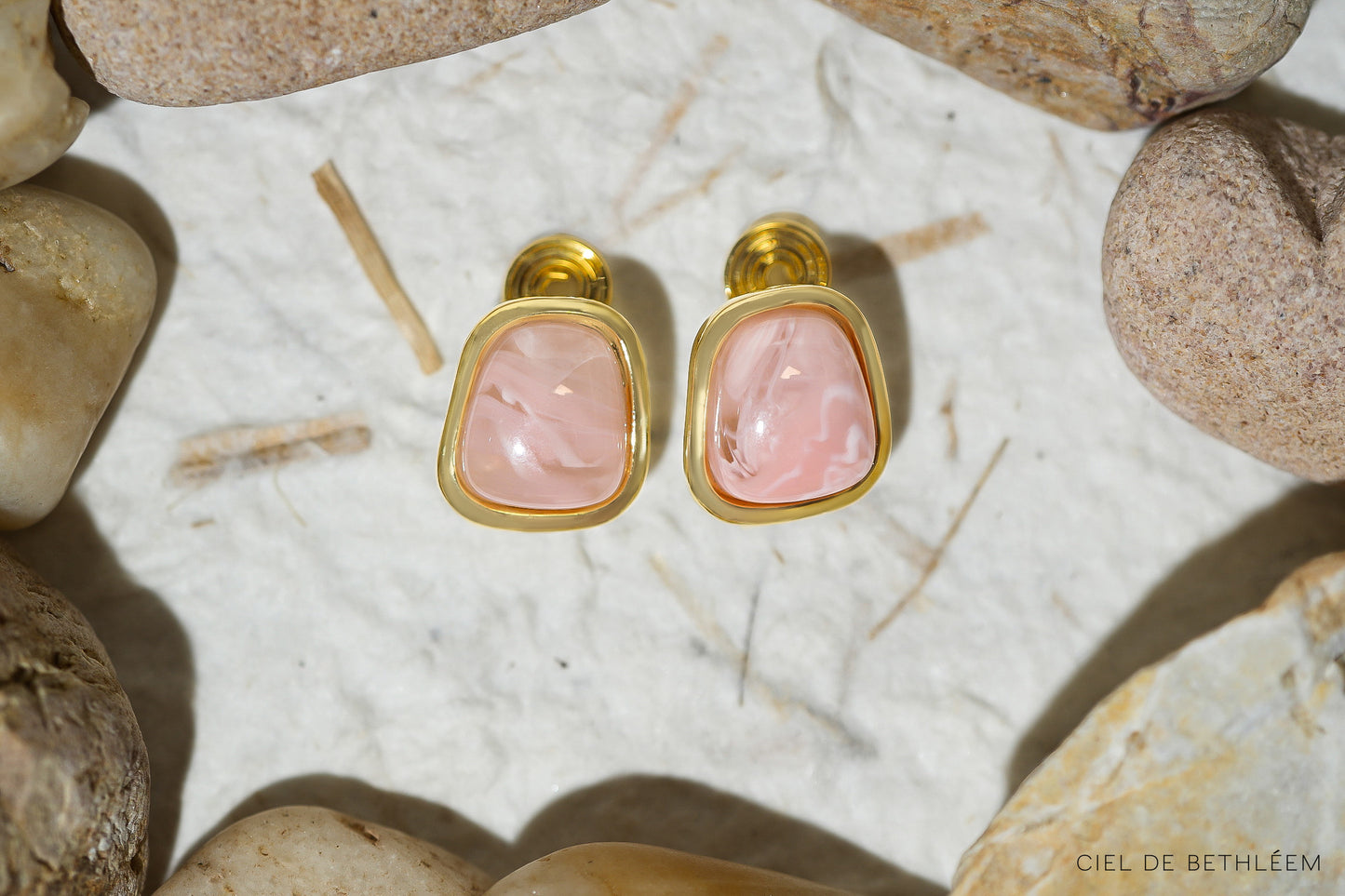 Blush Marble Earrings