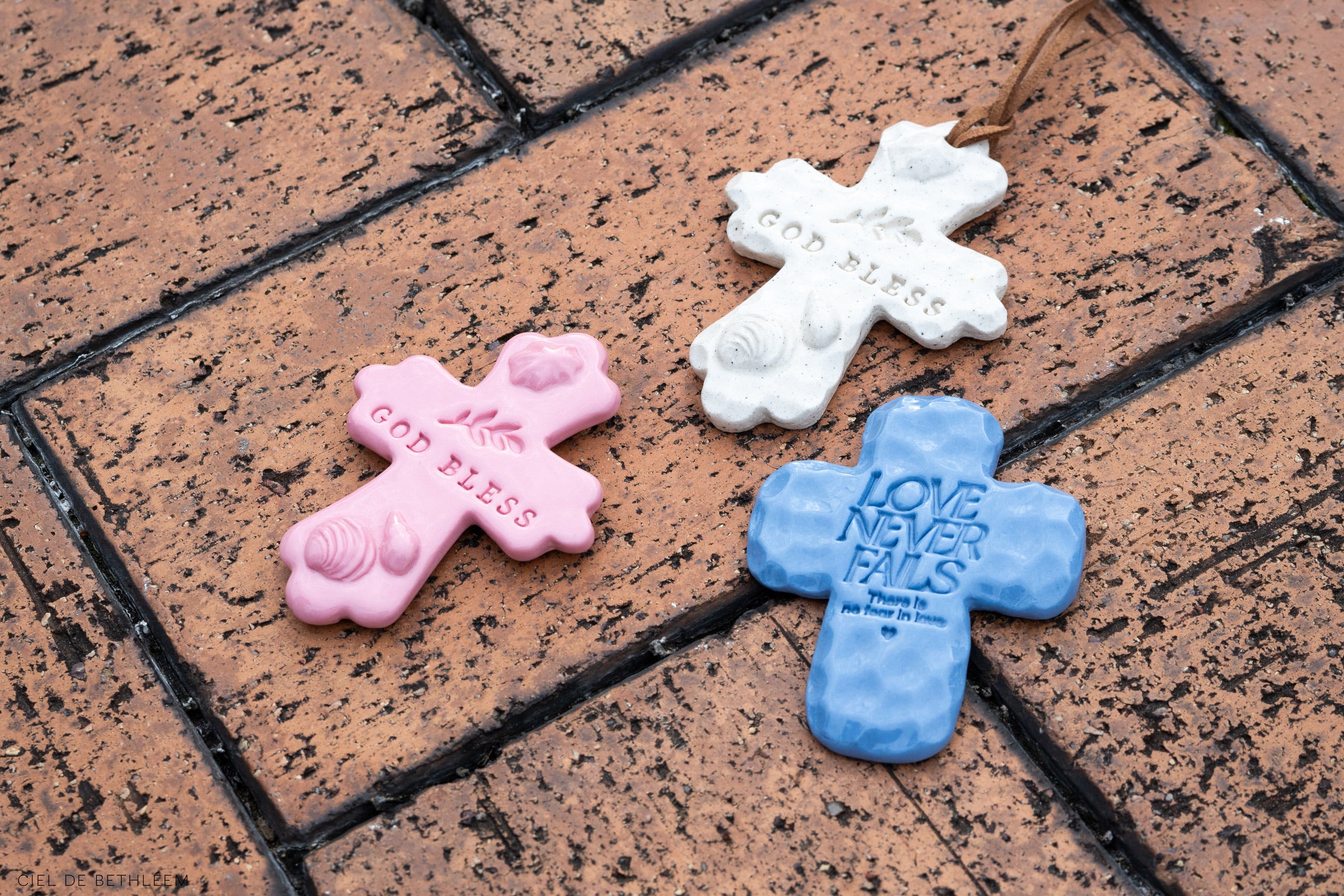 Handmade Ceramic Ornaments - GOD BLESS