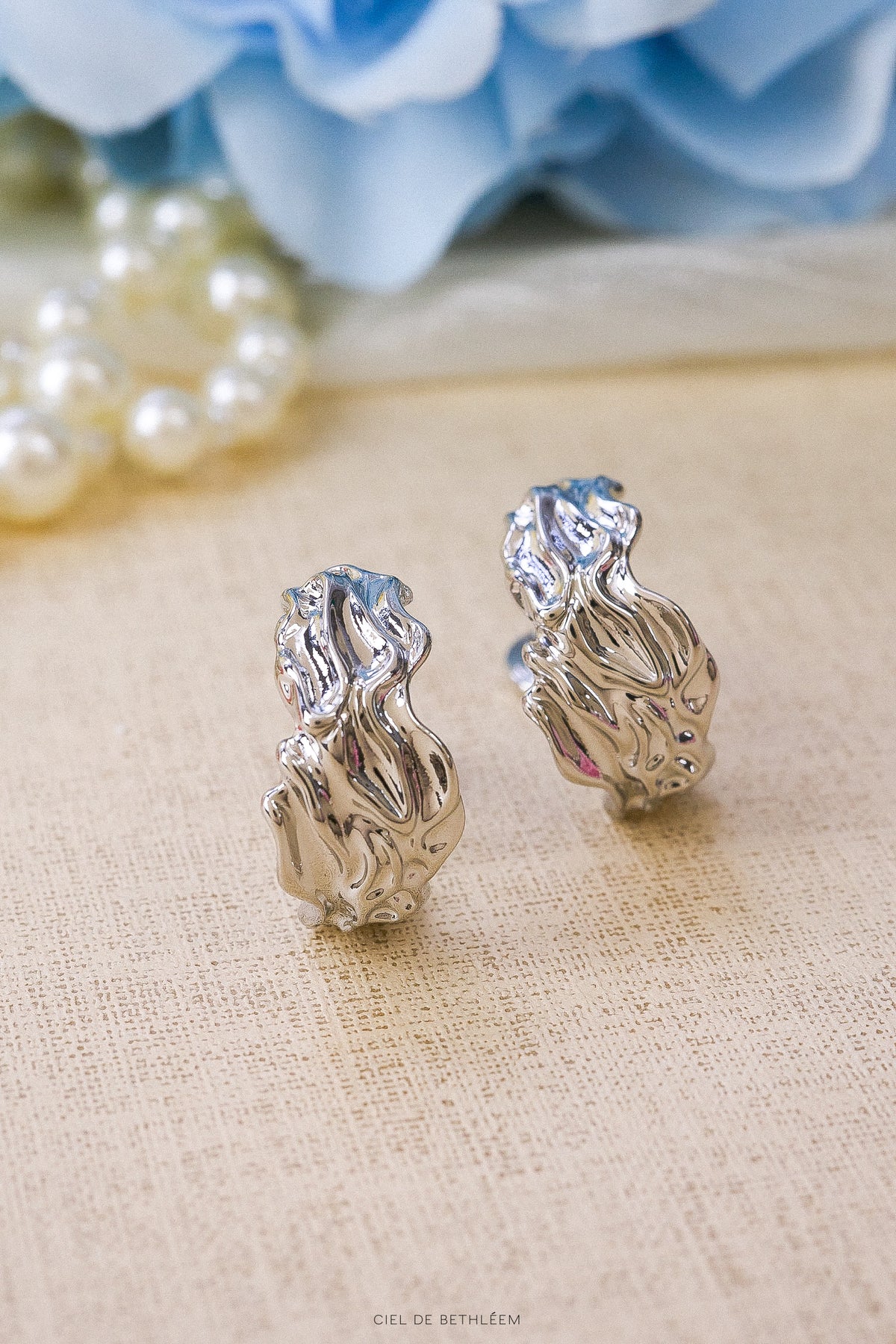 Waving Hoop Earrings