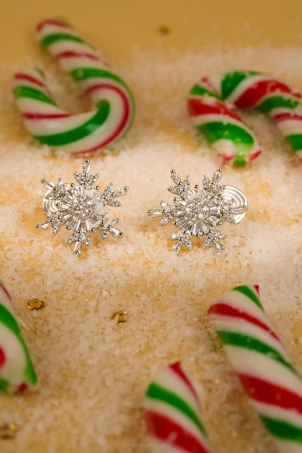 Snowflake Holiday Clip-on Earrings