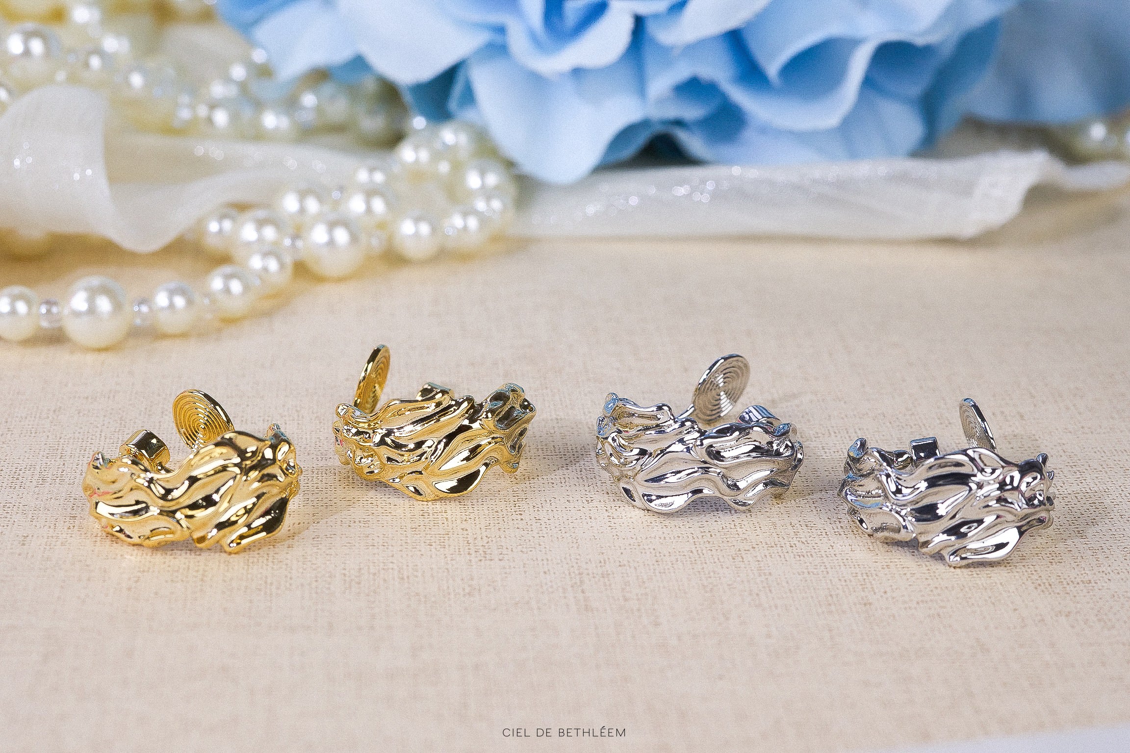 Waving Hoop Earrings