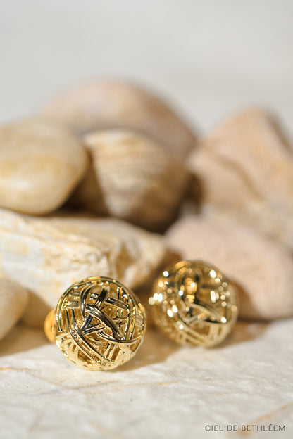 Golden Sphere Earrings