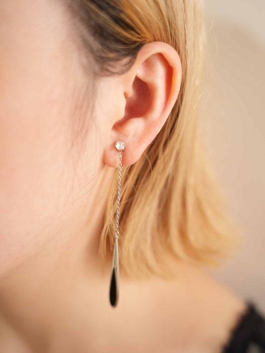 Black Lariat Earrings