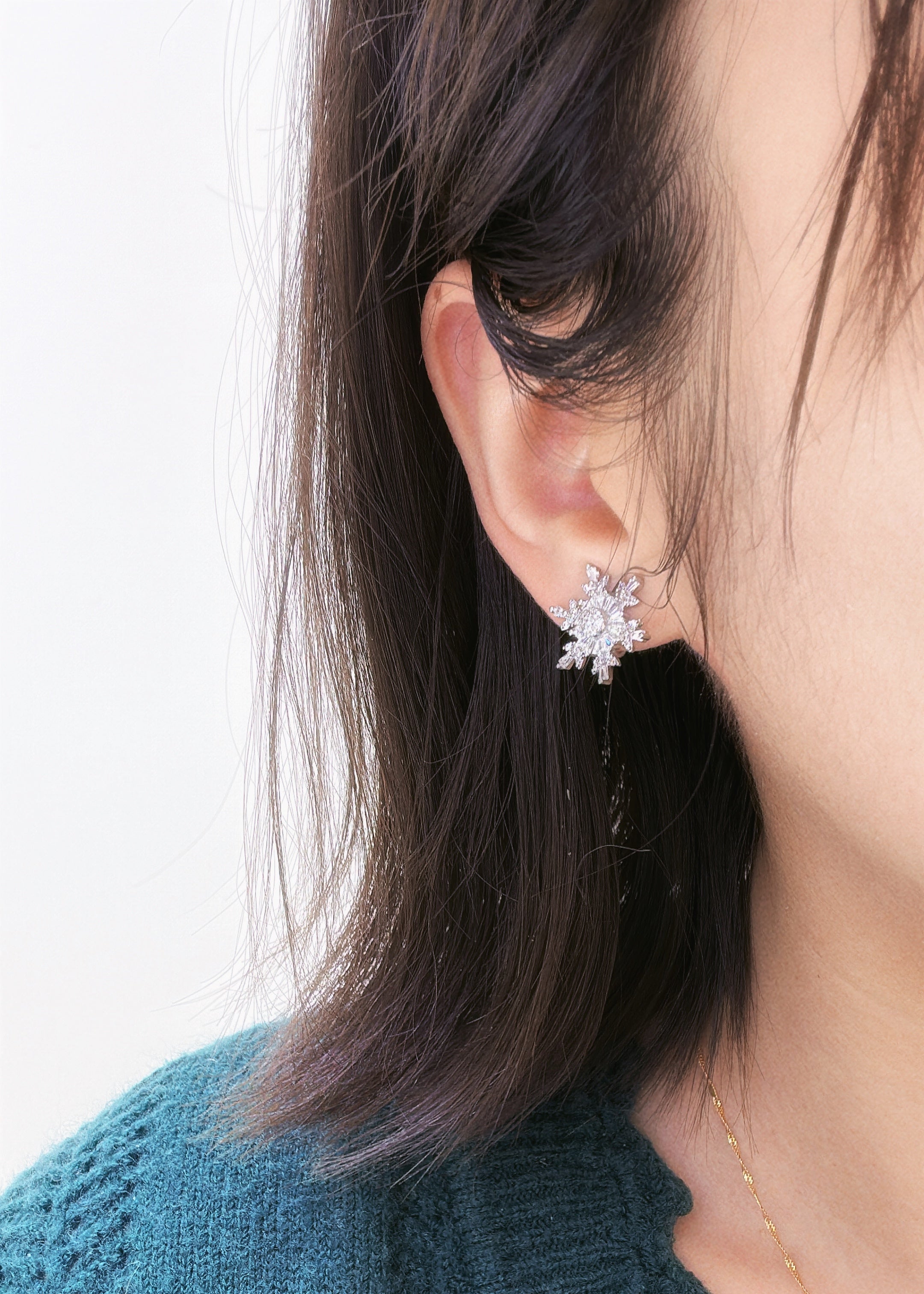 Snowflake Holiday Clip-on Earrings