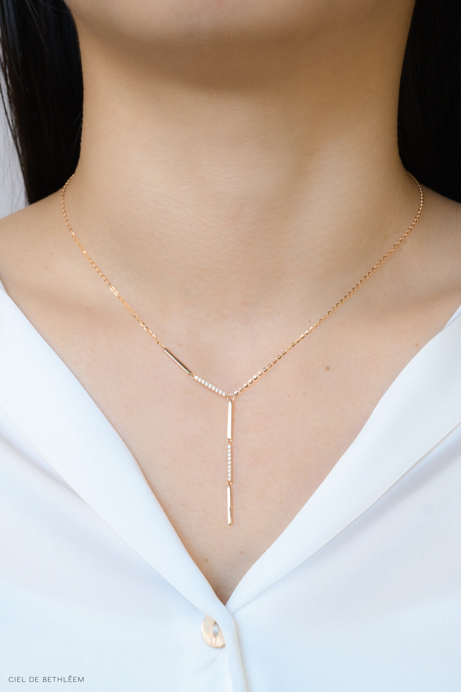 Rainfall Romance - Rose Gold 925 Silver Necklace