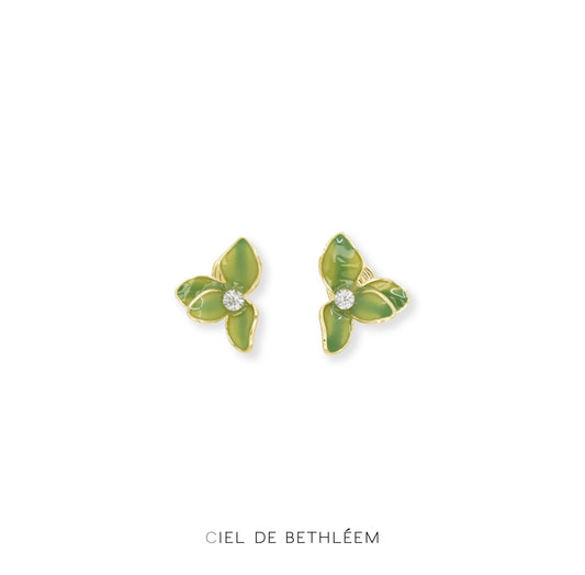 Emerald Leaf Studs