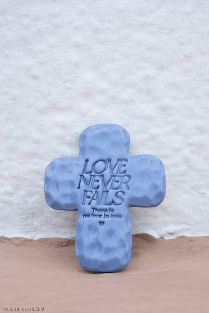 Handmade Ceramic Magnetic - LOVE NEVER FAILS