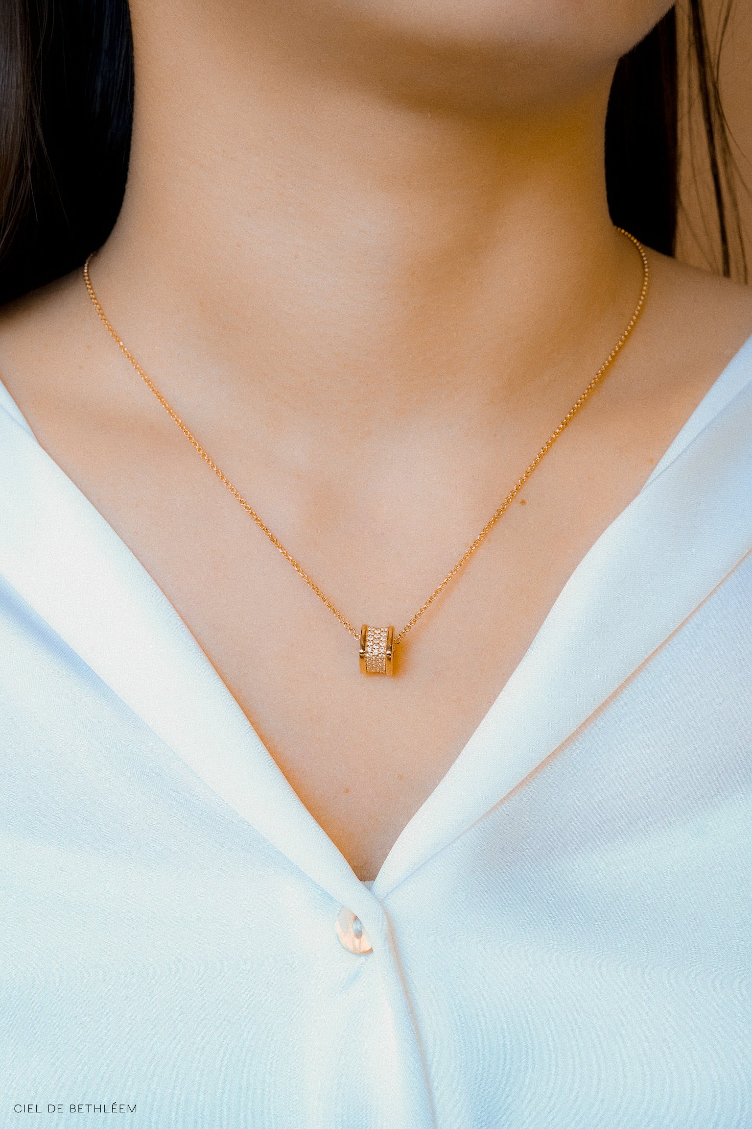 Cube - Rose Gold 925 Silver Necklace
