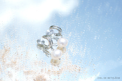 Natural Freshwater Pearl Hoop Clip-on Earrings