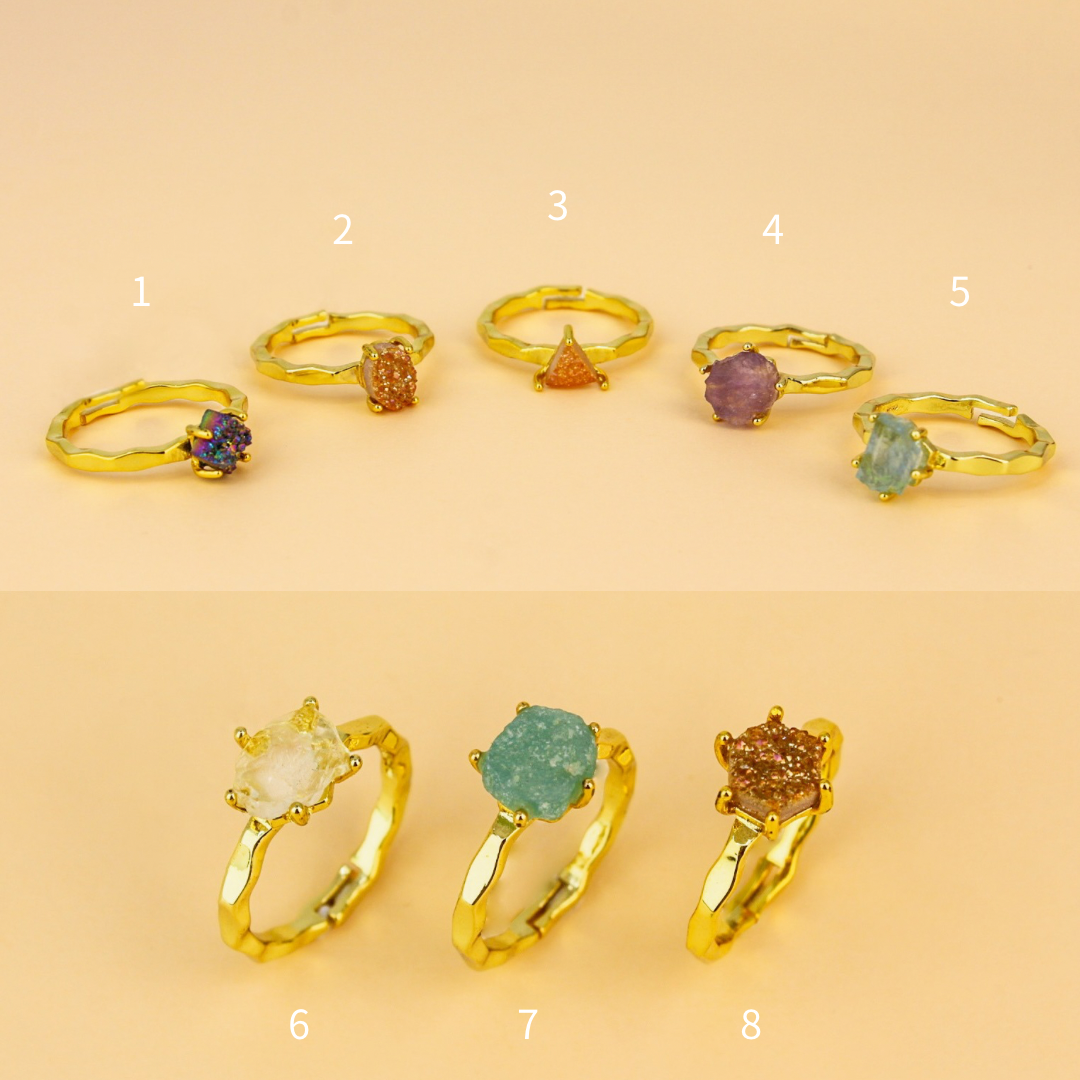 Rainbow Gemstone Ring - Small