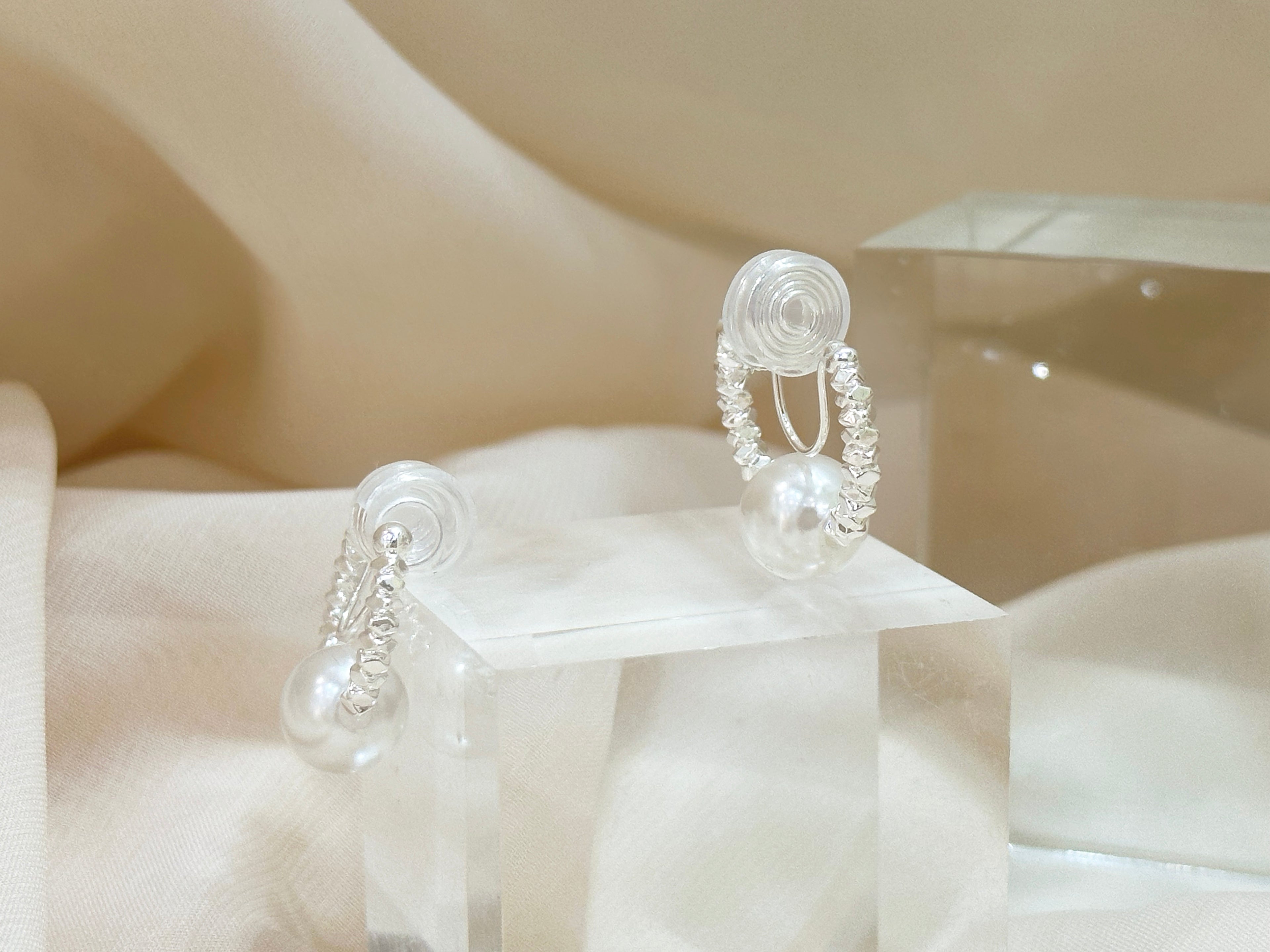 Gianna Bead Pearl Earrings