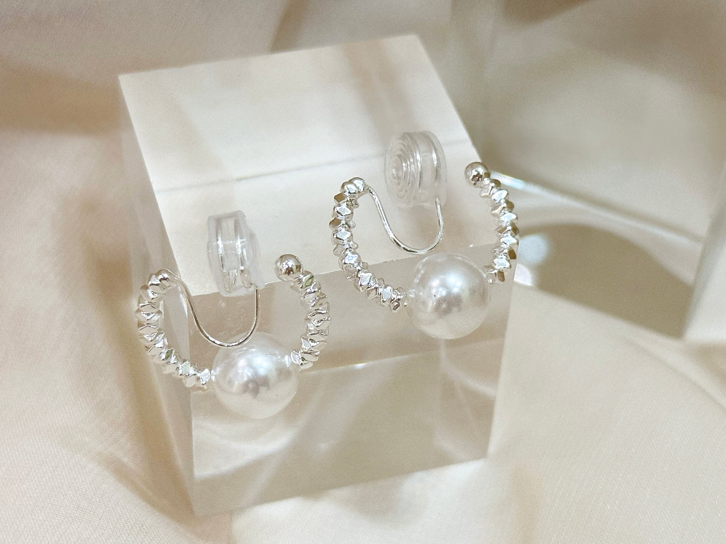 Gianna Bead Pearl Earrings