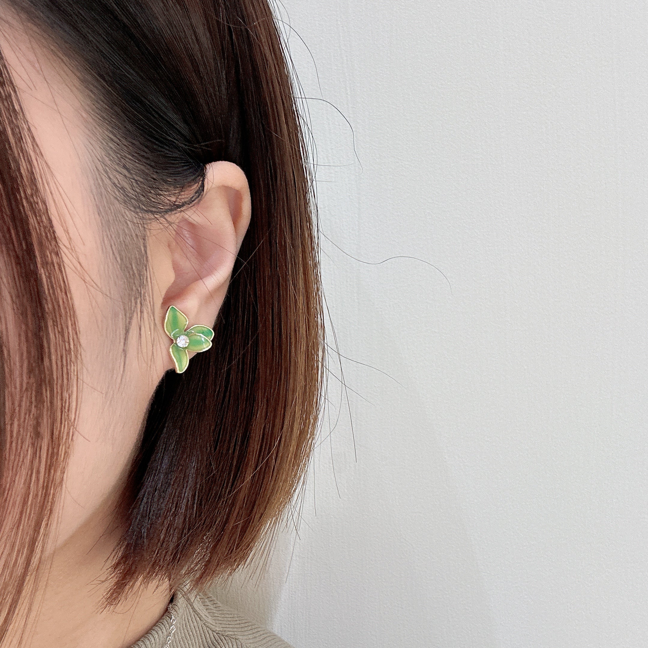 Emerald Leaf Studs