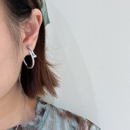 Nail Round Hoop Earrings