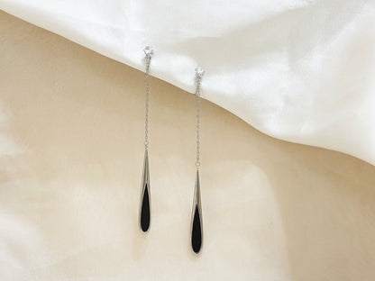 Black Lariat Earrings