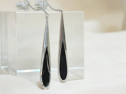 Black Lariat Earrings