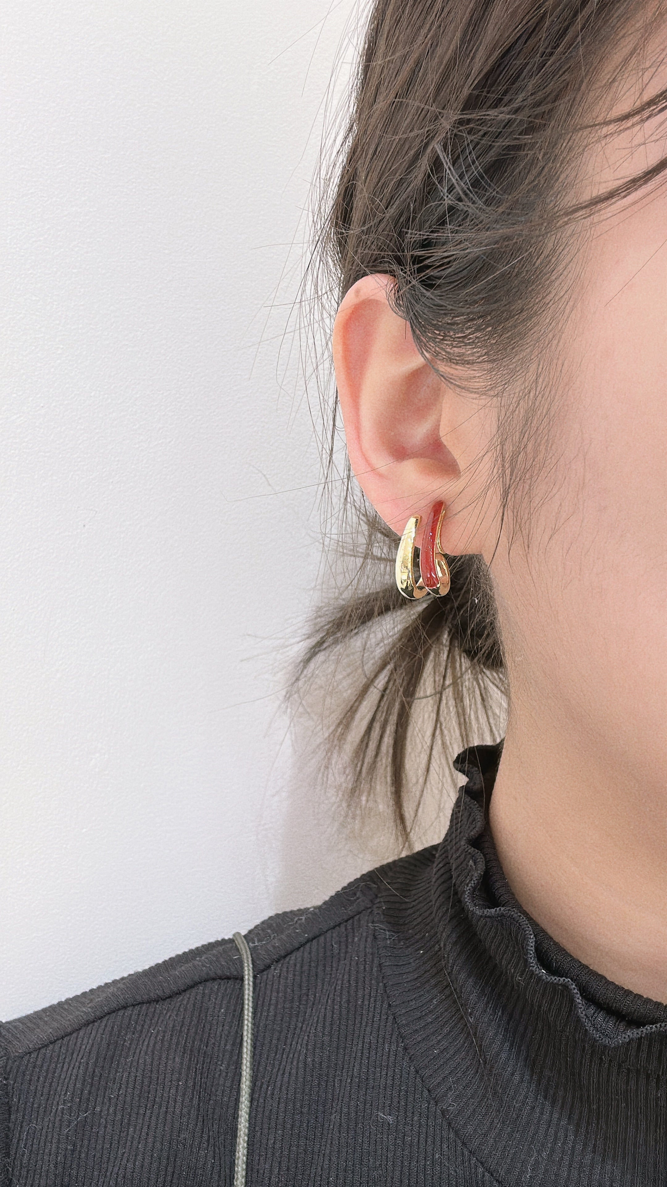 Passionate Red Double Hoops