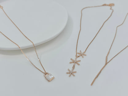 [S925 Silver] Beyond My Dreams - Rose Gold Necklace