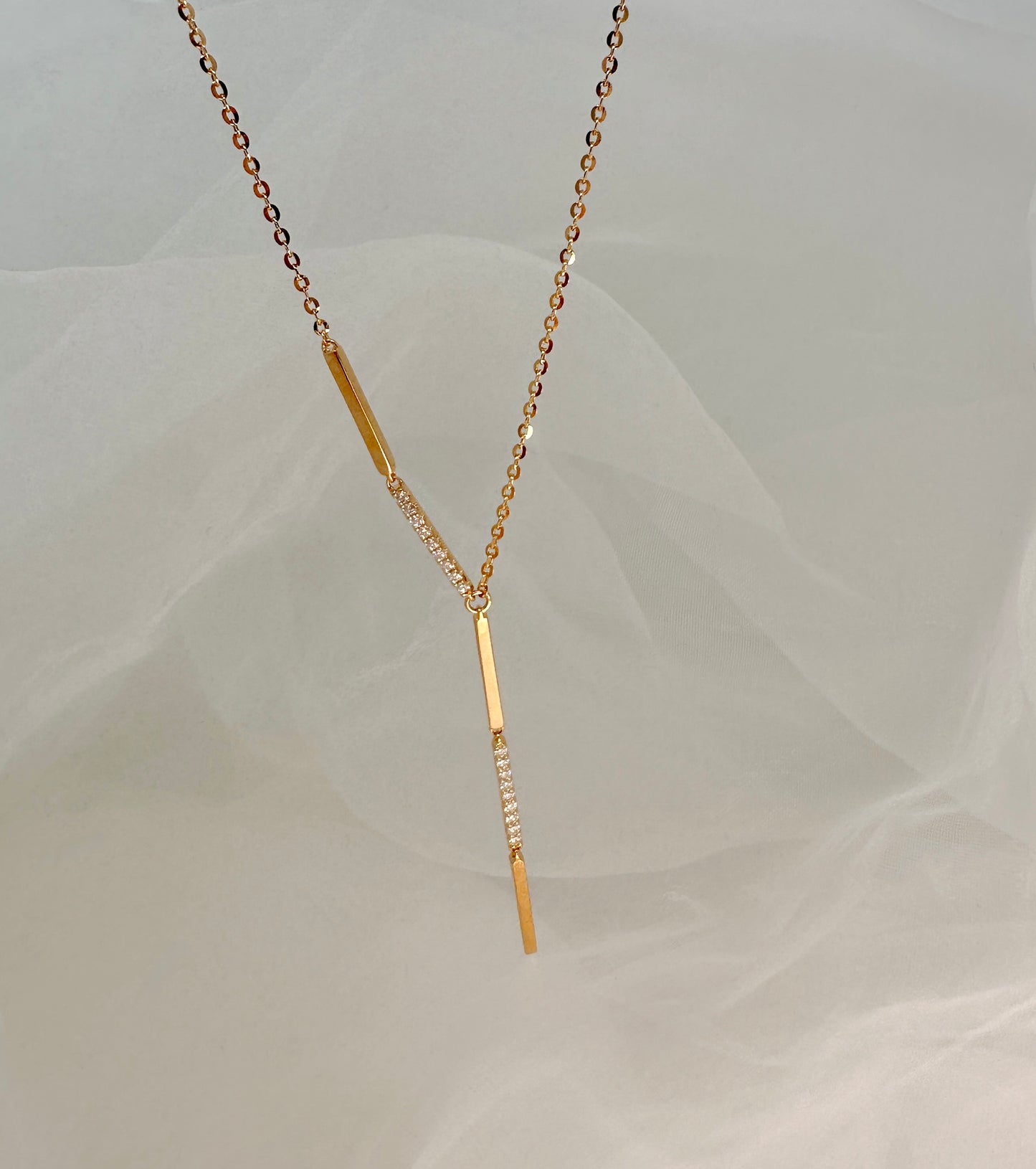 [S925 Silver] Rainfall Romance - Rose Gold Necklace