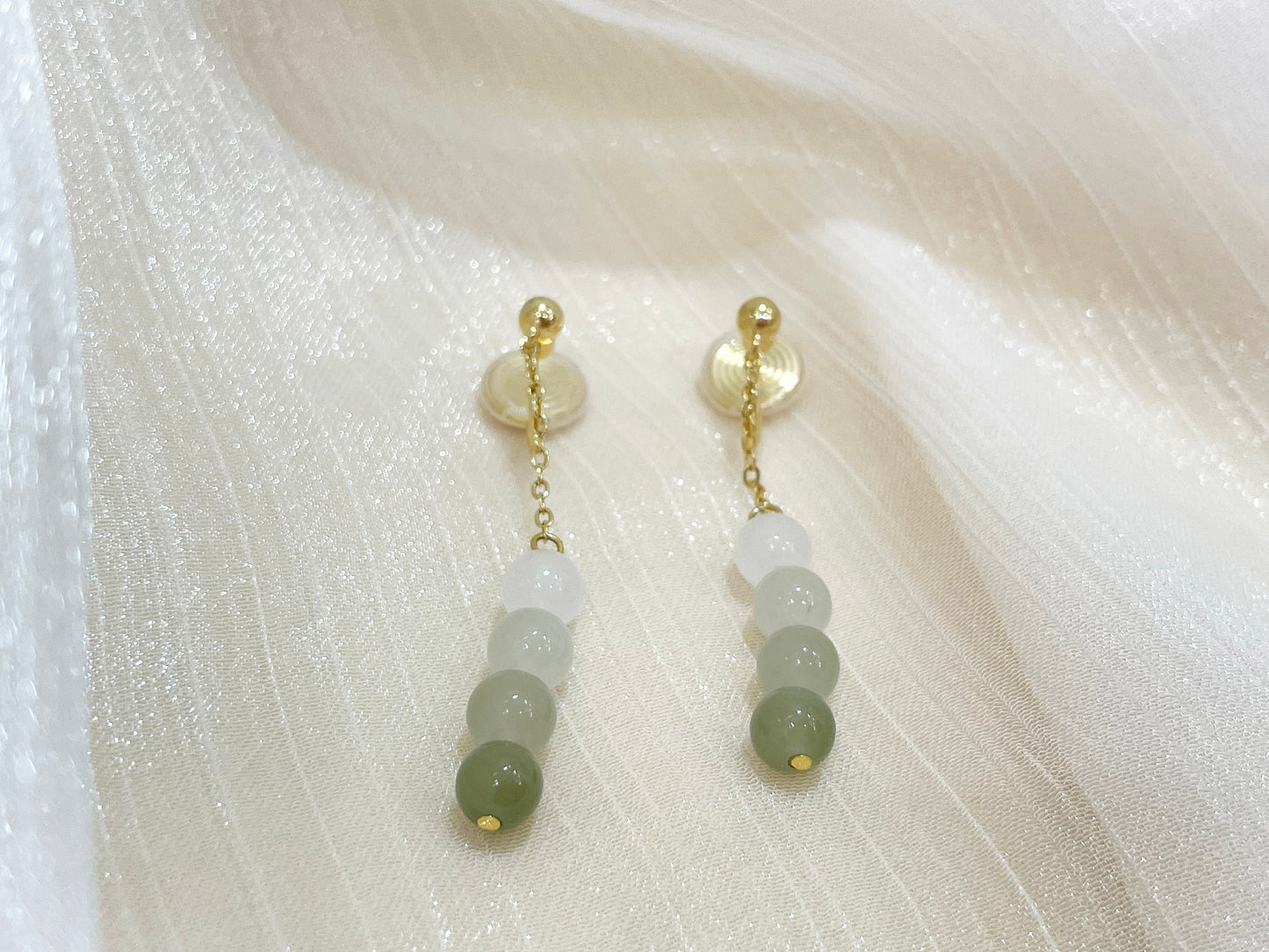 Japanese Dango Jade Earrings