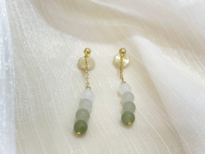 Japanese Dango Jade Earrings