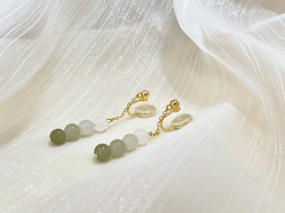 Japanese Dango Jade Earrings