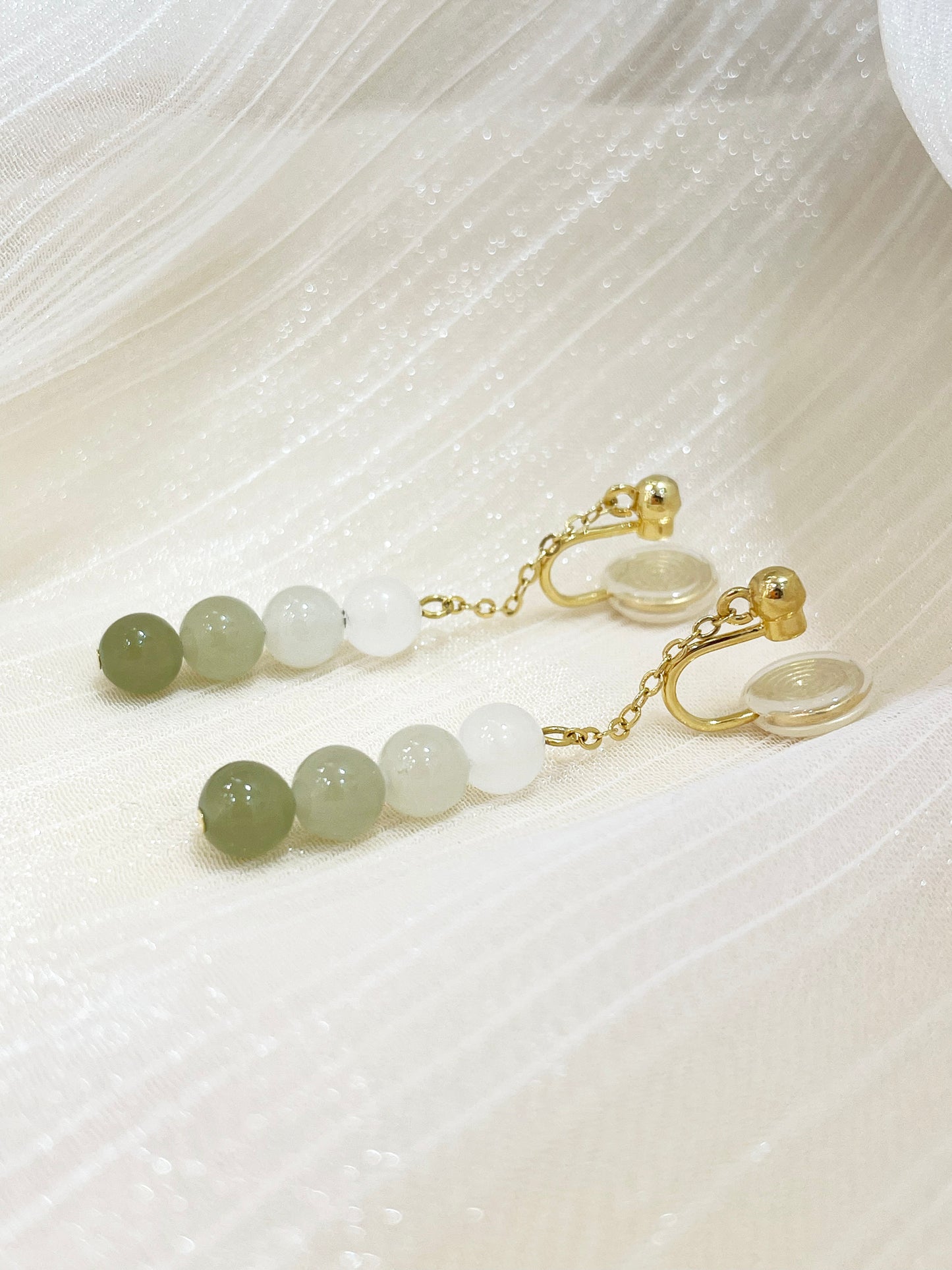 Japanese Dango Jade Earrings