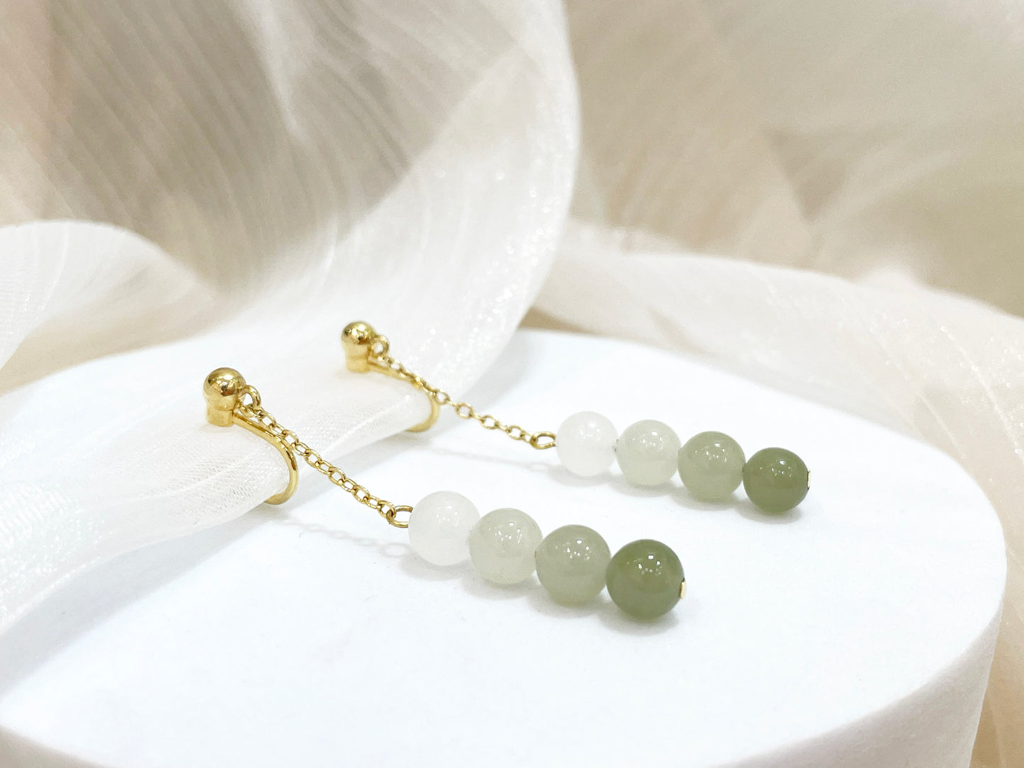 Japanese Dango Jade Earrings