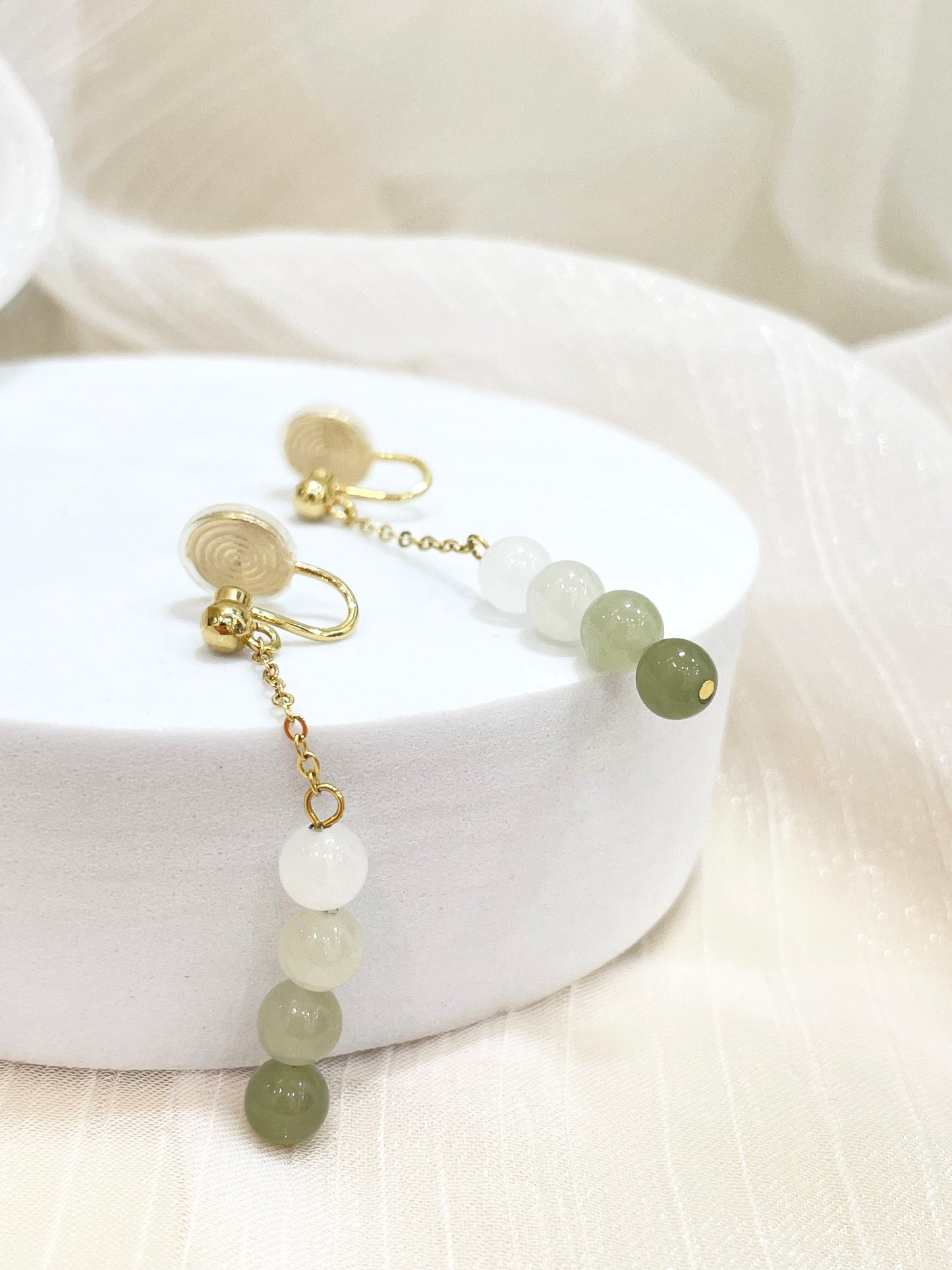 Japanese Dango Jade Earrings