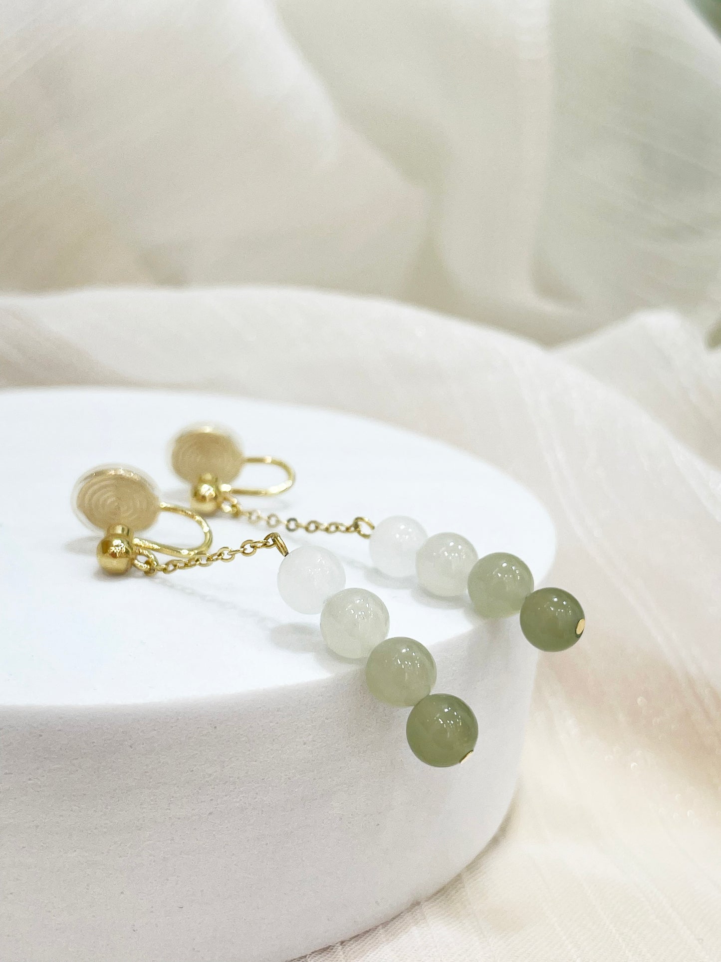 Japanese Dango Jade Earrings