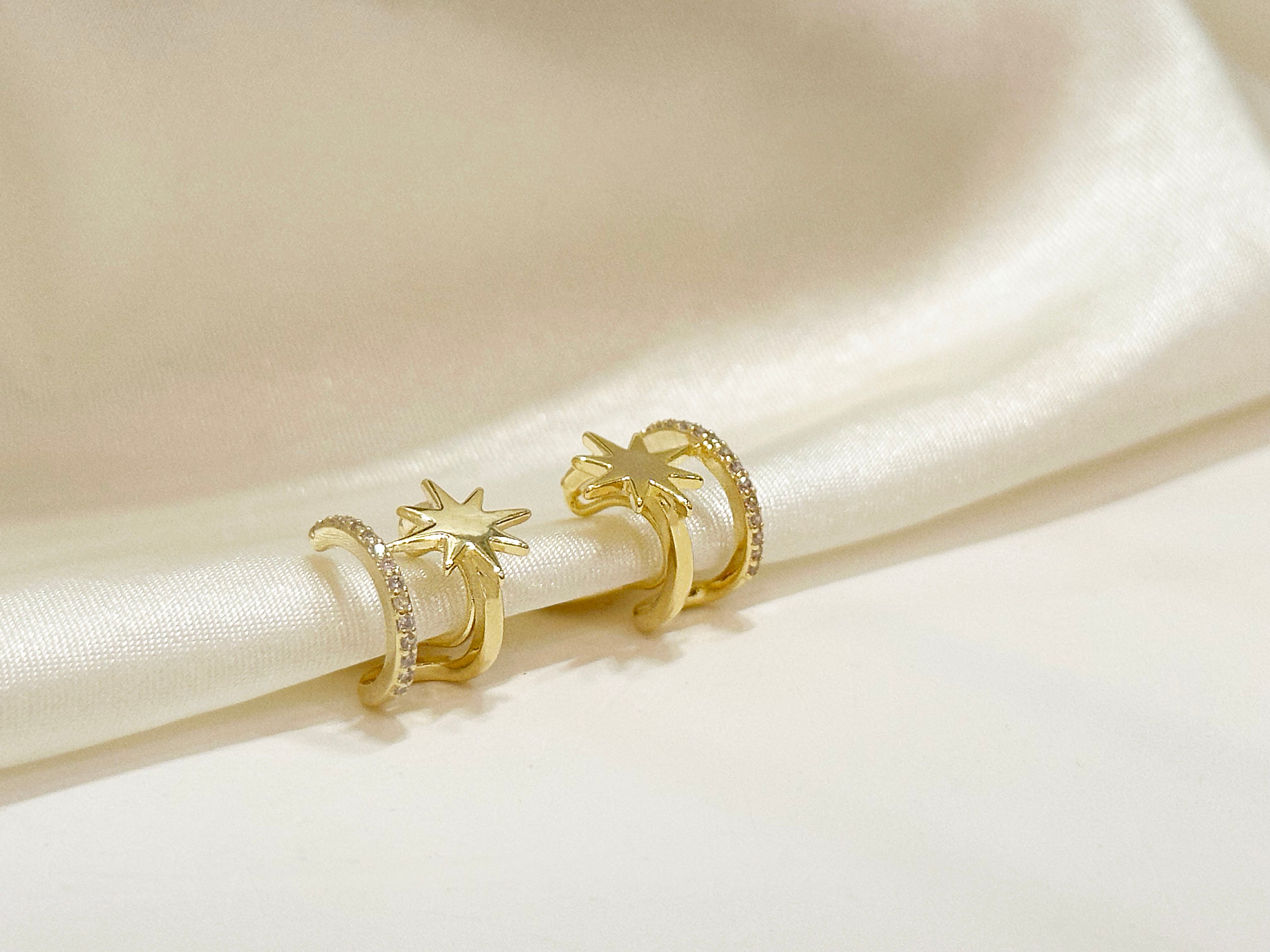 Celestial Double Hoops