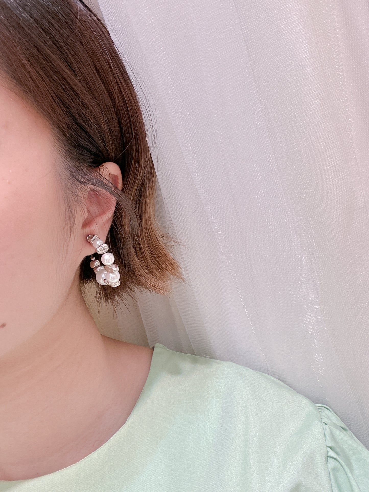 Silverdew Pearl Hoop Earrings