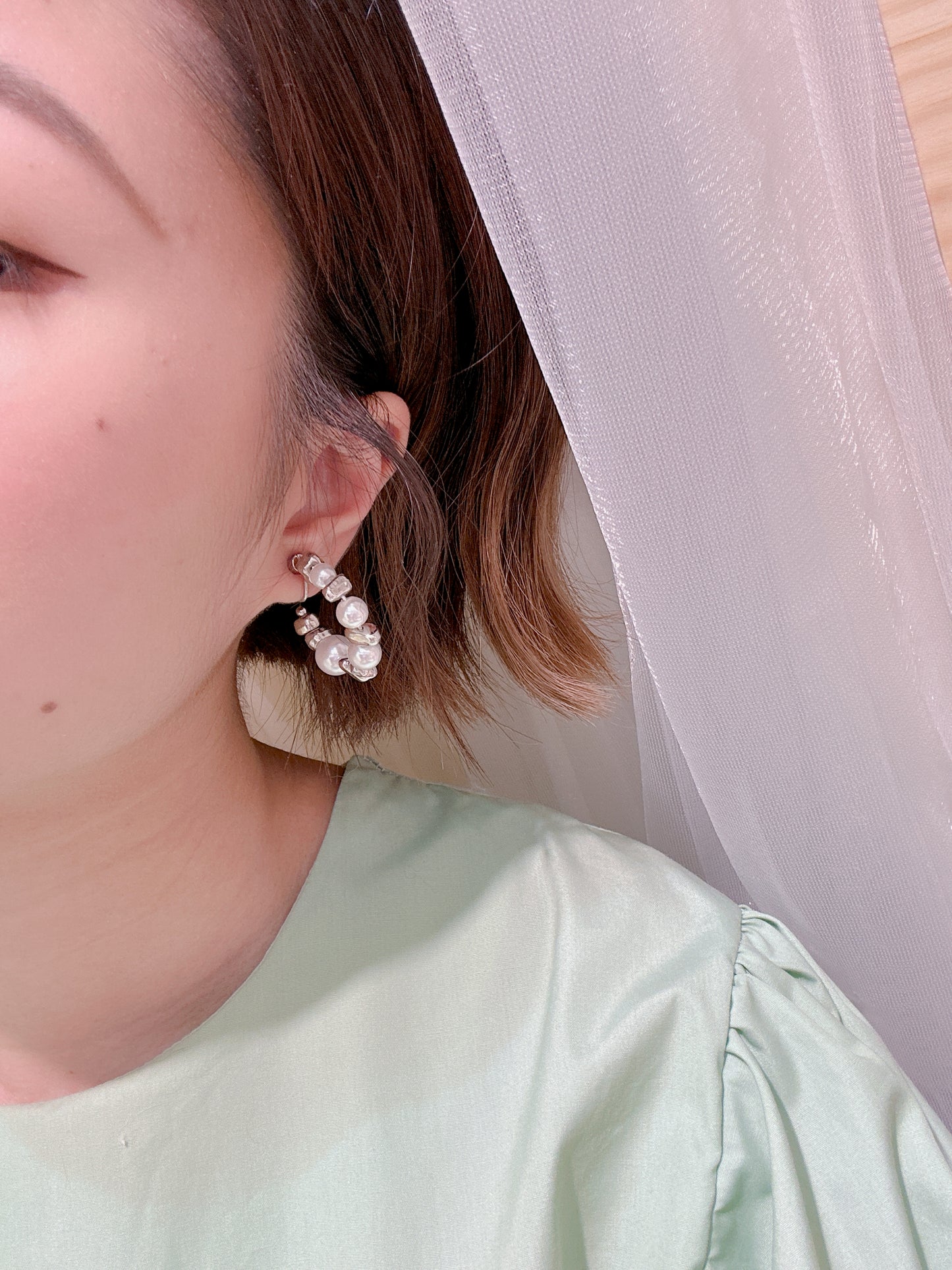 Silverdew Pearl Hoop Earrings