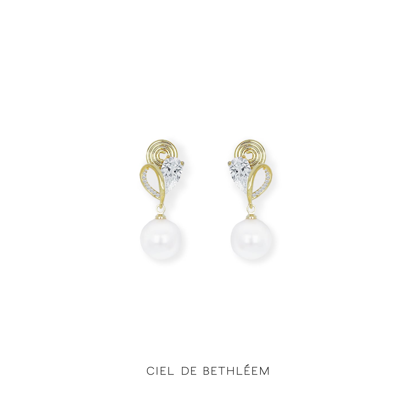 Chloe Ribbon Pearl Earrings