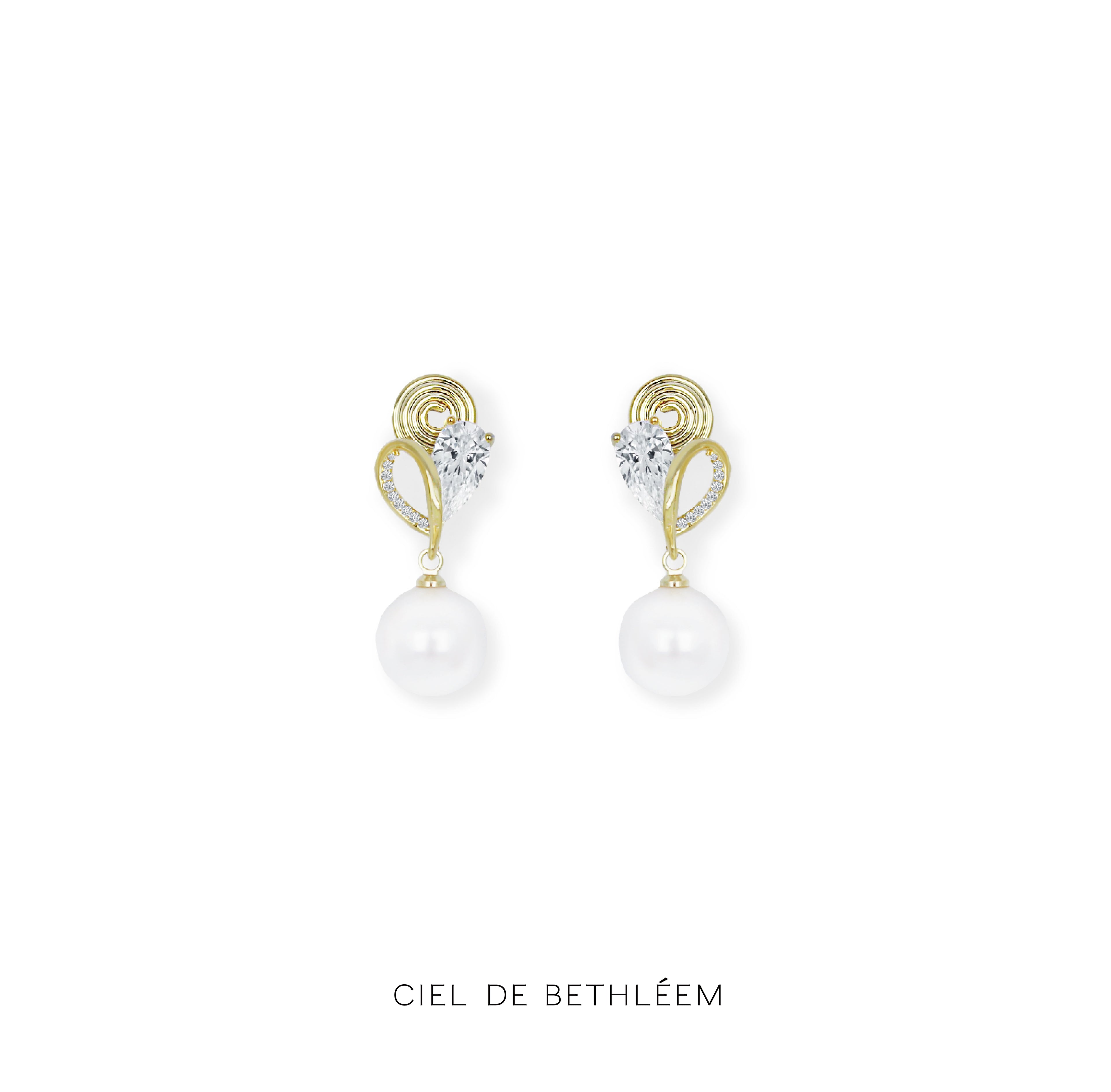Chloe Ribbon Pearl Earrings