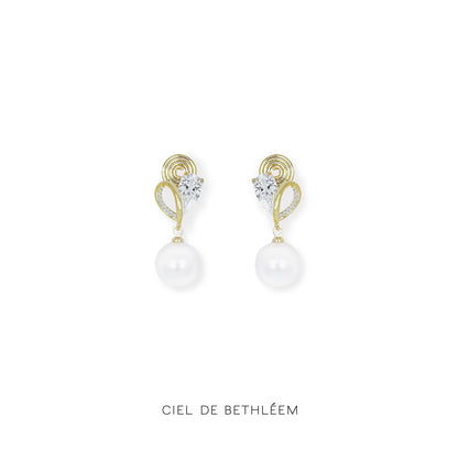 Chloe Ribbon Pearl Earrings