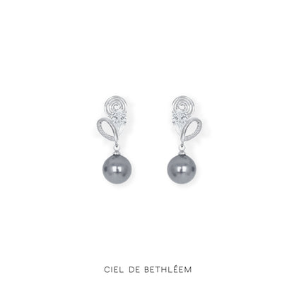 Chloe Ribbon Pearl Earrings