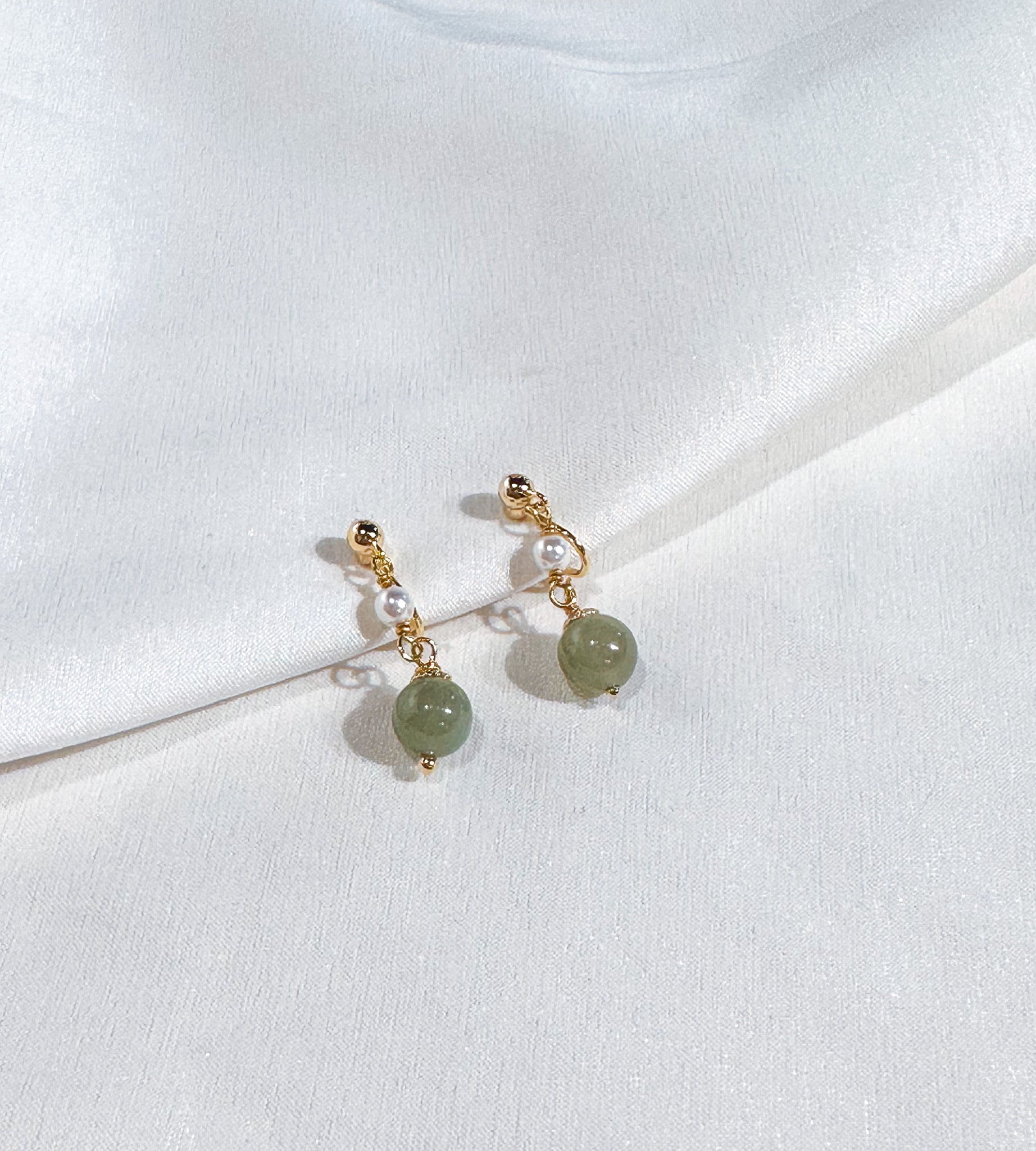White Jade Earrings