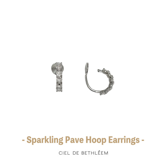 Sparkling Pave Hoop Earrings