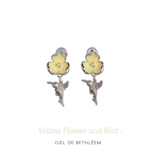 Yellow Flower and Bird